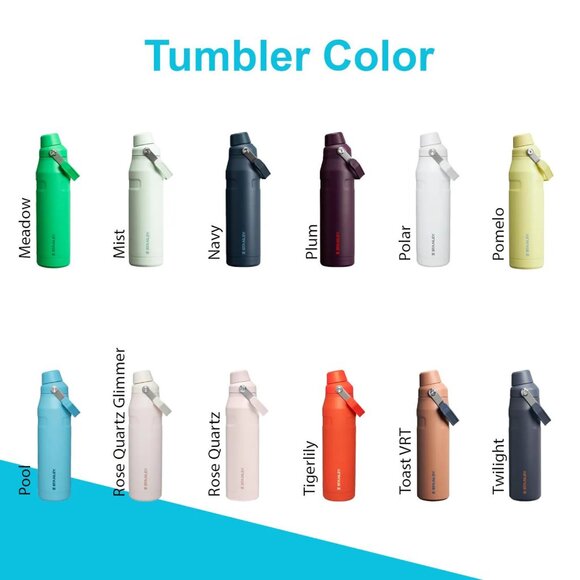 Personalized Stanley IceFlow Bottle: Laser Engraved Stainless Steel with Cap Hol - Picture 2 of 7